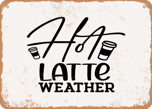 Hot Latte Weather - 2 - Metal Sign
