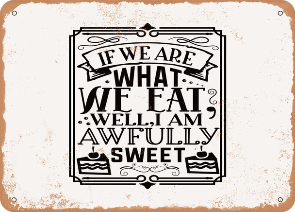 If We Are What We Eat Well I Am Awfully Sweet - Metal Sign