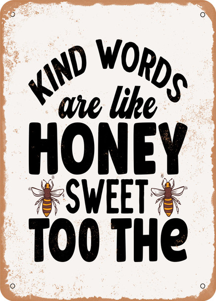Kind Words Are Like Honey Sweet too the  - Metal Sign