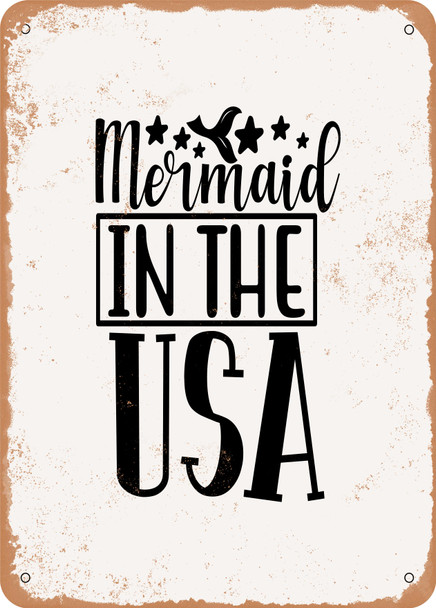 Mermaid In the USA  - Metal Sign