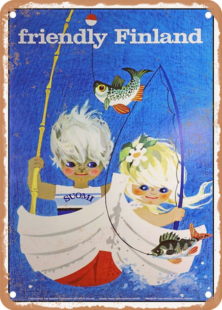 1971 Friendly Finland Vintage Ad - Metal Sign