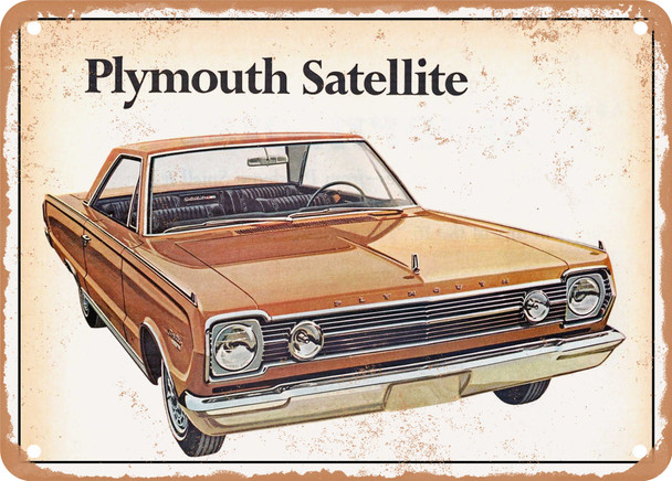 1966 Plymouth Satellite 2 Door Hardtop Vintage Ad - Metal Sign