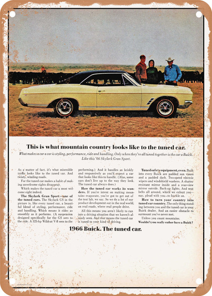1966 Buick Skylark Gran Sport Vintage Ad - Metal Sign