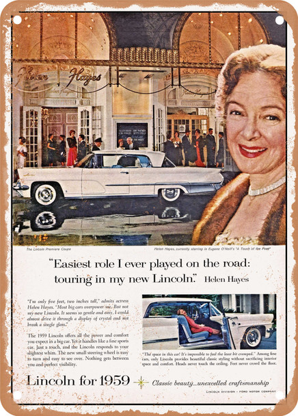 1959 Lincoln Premiere Coupe Vintage Ad - Metal Sign