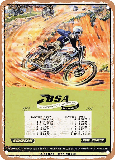 1957 BSA Vintage Ad - Metal Sign