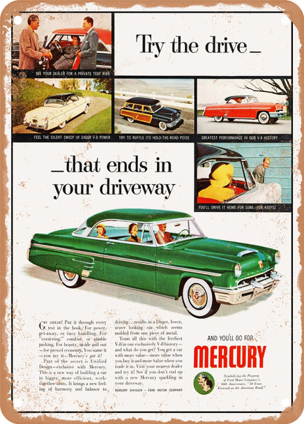 1953 Mercury Monterey Special Custom Coupe Vintage Ad - Metal Sign