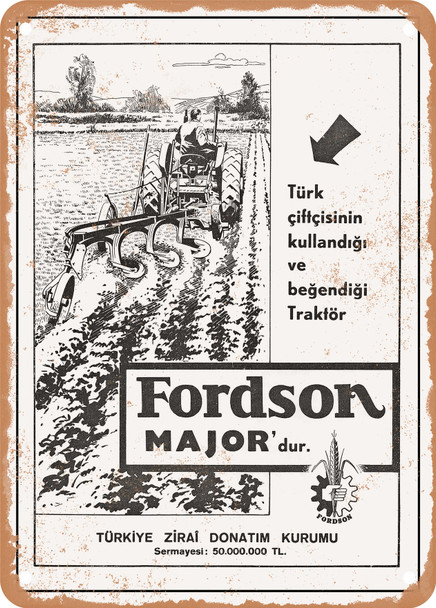 1953 Fordson Major Turkey Vintage Ad - Metal Sign