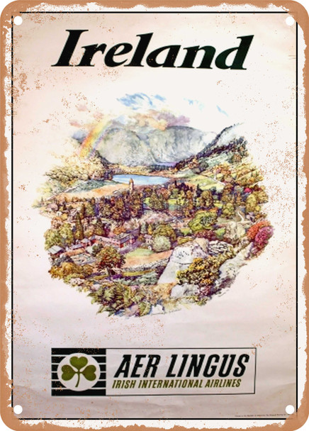 1952 Ireland Aer Lingus Irish International Airlines Vintage Ad - Metal Sign