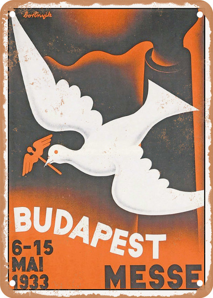 1933 Budapest Fair Vintage Ad - Metal Sign