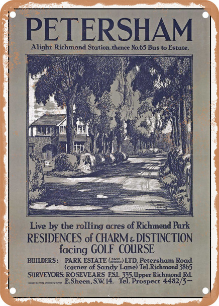 1932 Petersham Southern Railway Vintage Ad - Metal Sign