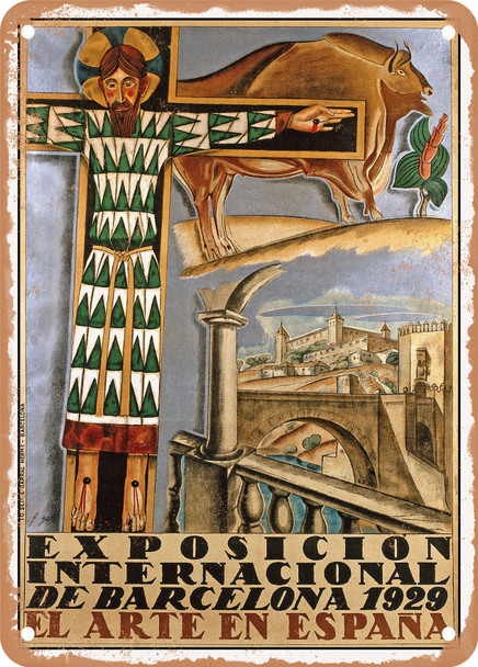 1929 International Exhibition of Barcelona Art in Spain Vintage Ad 2 - Metal Sign