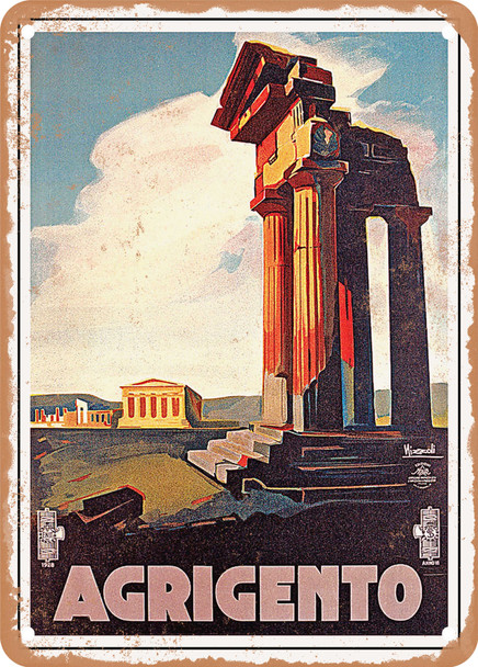 1928 Agrigento 2 Vintage Ad - Metal Sign