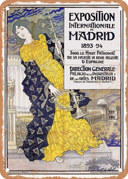 1893 International Exhibition of Madrid Vintage Ad - Metal Sign