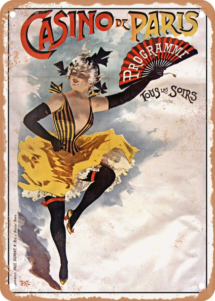 1890 Casino de Paris Program Every Night Vintage Ad - Metal Sign