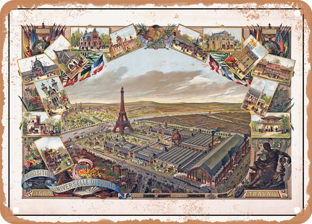 1889 Universal Exhibition of Paris Vintage Ad - Metal Sign