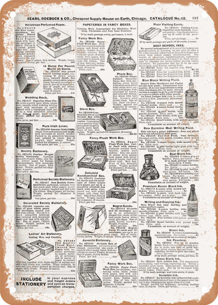 1902 Sears Catalog Paper and Ink Page 167 - Rusty Look Metal Sign