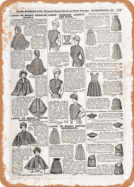 1902 Sears Catalog Children's Apparel Page 1133 - Rusty Look Metal Sign