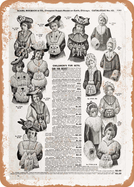 1902 Sears Catalog Women's Apparel Page 1159 - Rusty Look Metal Sign