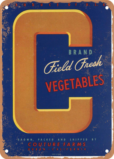 C Brand Vegetables - Rusty Look Metal Sign