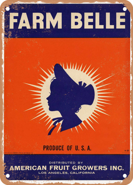 Farm Belle Vegetables - Rusty Look Metal Sign