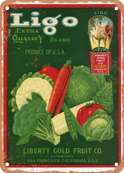 Ligo Vegetables - Rusty Look Metal Sign