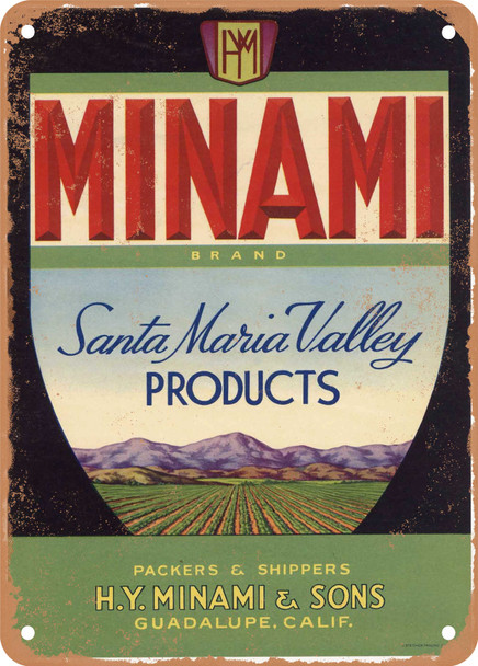 Minami Santa Maria Valley Vegetables - Rusty Look Metal Sign