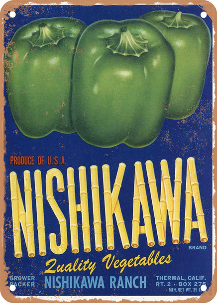 Nishikawa Coachella Valley Peppers - Rusty Look Metal Sign