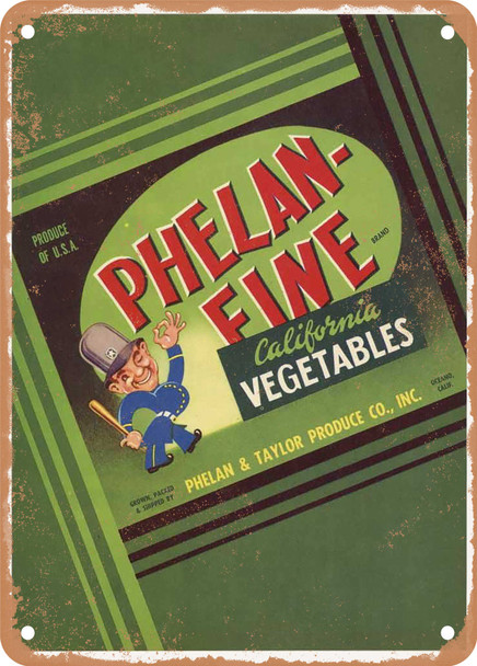 Phelan-Fine Oceano Vegetables - Rusty Look Metal Sign