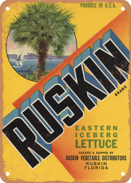 Ruskin Florida Vegetables - Rusty Look Metal Sign