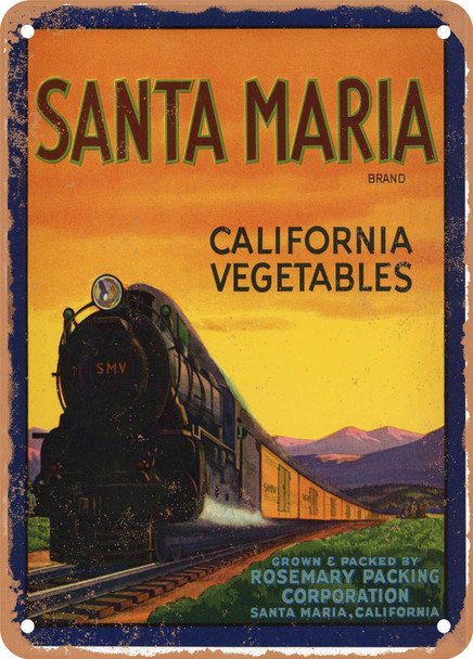Santa Maria Vegetables - Rusty Look Metal Sign