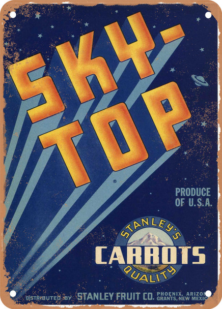 Sky top Arizona New Mexico Vegetables - Rusty Look Metal Sign