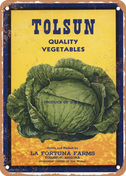 Tolsun Arizona Vegetables - Rusty Look Metal Sign