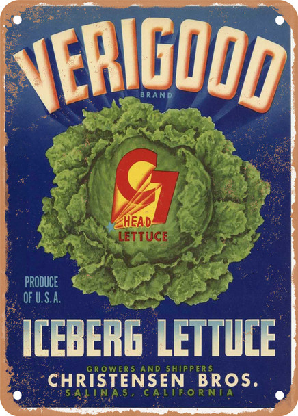 Verigood Salinas Lettuce - Rusty Look Metal Sign