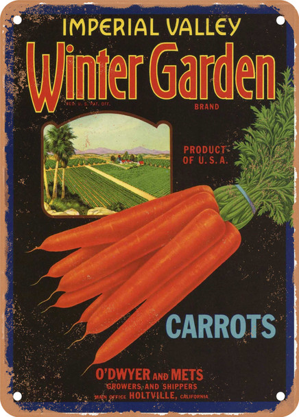 Winter Garden Imperial Valley Vegetables   - Rusty Look Metal Sign