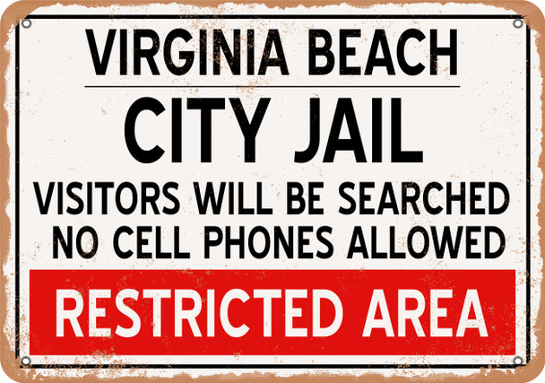 City Jail of Virginia Beach Reproduction - Metal Sign