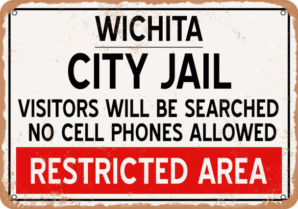 City Jail of Wichita Reproduction - Metal Sign