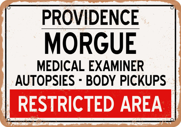 Morgue of Providence for Halloween  - Metal Sign