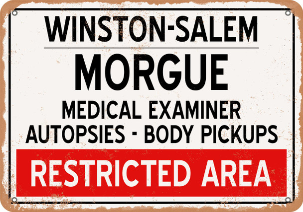 Morgue of Winston-Salem for Halloween  - Metal Sign