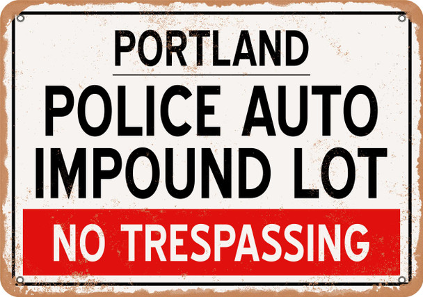 Auto Impound Lot of Portland Reproduction - Metal Sign
