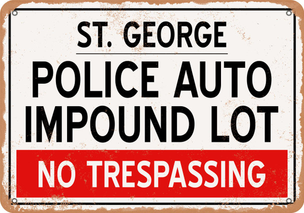 Auto Impound Lot of St. George Reproduction - Metal Sign