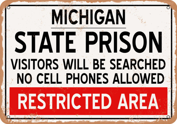 State Prison of Michigan Reproduction - Metal Sign