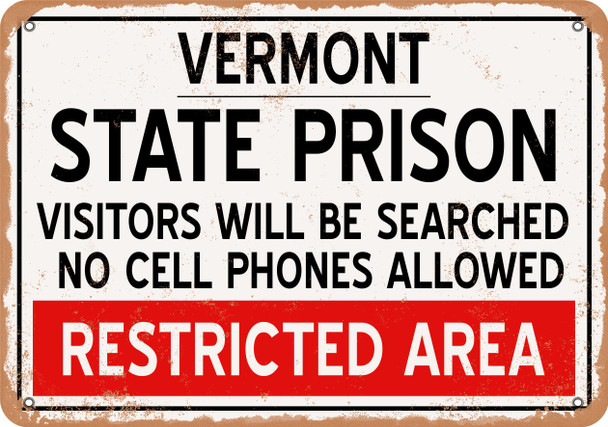 State Prison of Vermont Reproduction - Metal Sign