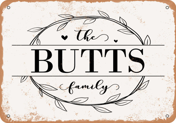 The Butts Family (Style 1) - Metal Sign The Butts Family (Style 1) - Metal Sign