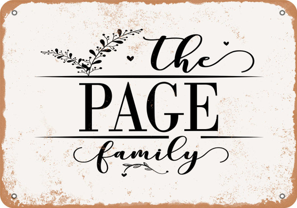 The Page Family (Style 2) - Metal Sign