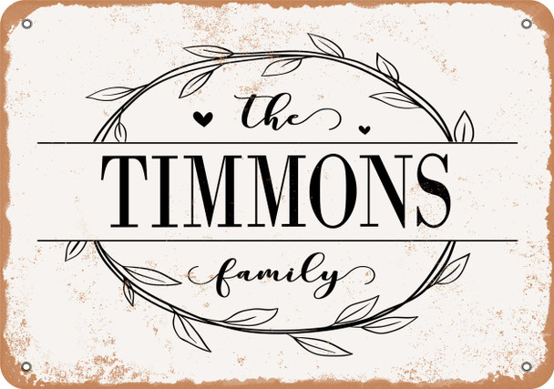 The Timmons Family (Style 1) - Metal Sign The Timmons Family (Style 1) - Metal Sign