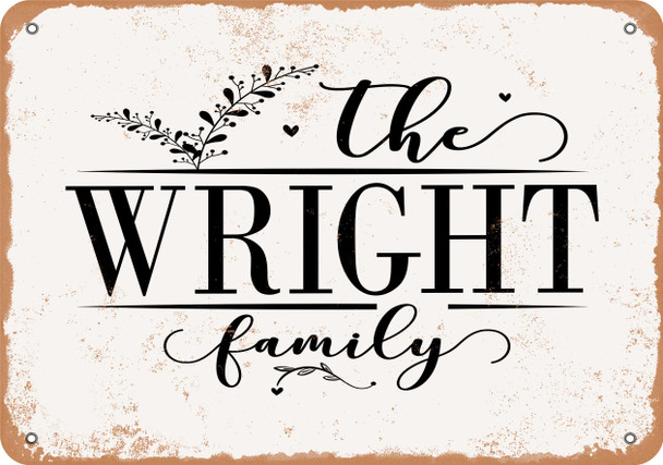 The Wright Family (Style 2) - Metal Sign