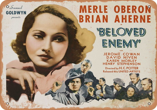 Beloved Enemy 1936 Metal Sign