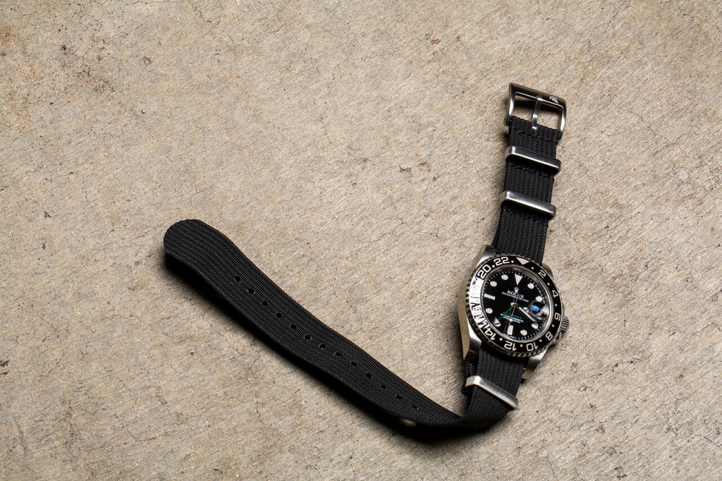 Ribbed Nylon Watch Straps - Black