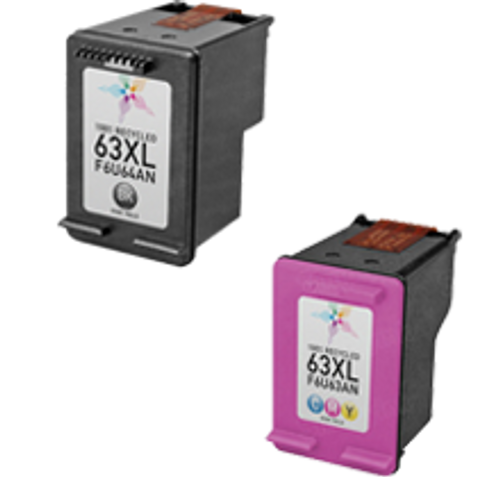 Compatible HP 63XL (F6U63AN / F6U64AN) High Yield  Ink Cartridge Combo Pack Black Tri-Color