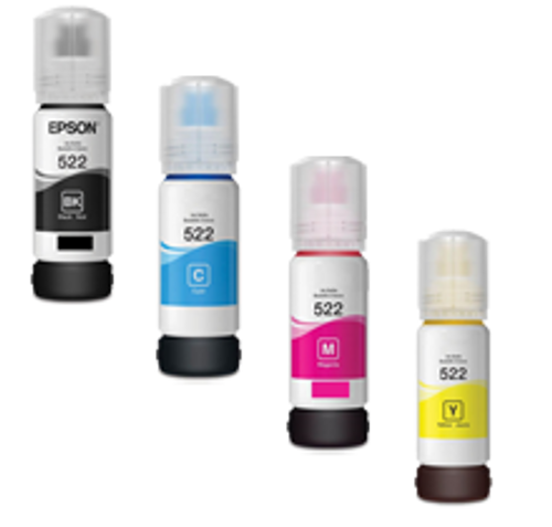 Compatible Epson T522 Dye Ink / Inkjet Bottle Set (T522120, T522220, T522320, T522420)